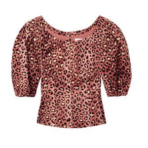 NWT Rebecca Taylor Spring Leopard Top